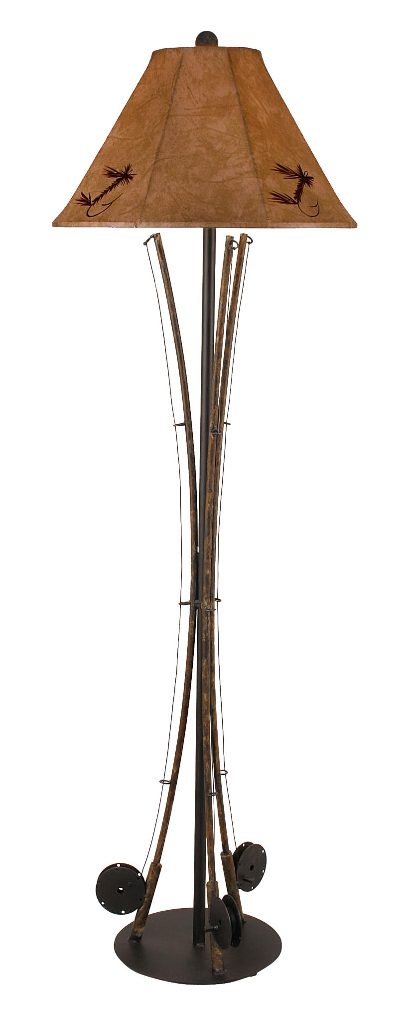 Rustic 3 Fishing Pole Floor Lamp
