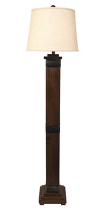 Dark Stain/Steel Mission Style Floor Lamp