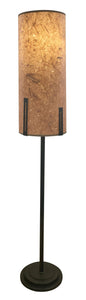 Kodiak Mission Modern Floor Lamp w/ Rectangle Accent and Wood Chip Shade