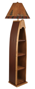 Stain/Red Wooden Boat Floor Lamp