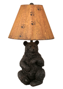 Distressed Black Sitting Bear Table Lamp
