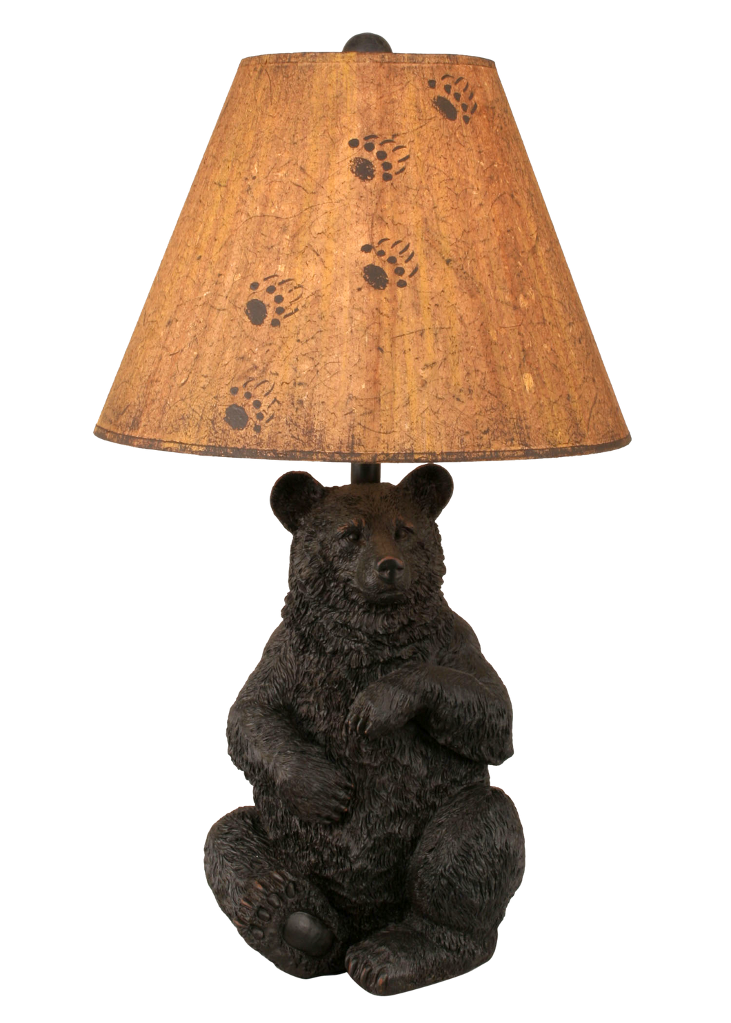 Distressed Black Sitting Bear Table Lamp