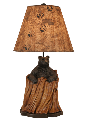 Kodiak/Honey Bear in Stump Table Lamp