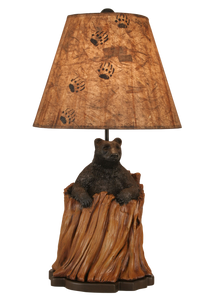 Kodiak/Honey Bear in Stump Table Lamp