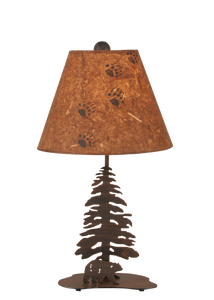 Burnt Sienna Tree and Bear Accent Lamp