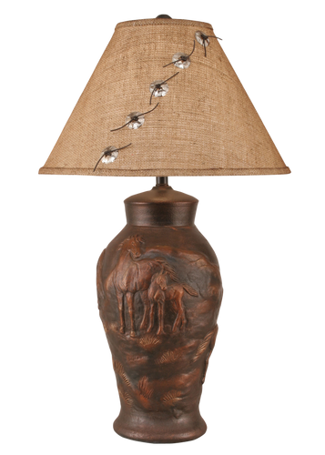 Bronze Horse Scene Table Lamp