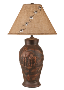 Bronze Horse Scene Table Lamp