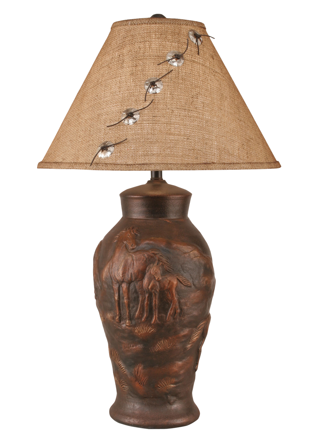 Bronze Horse Scene Table Lamp