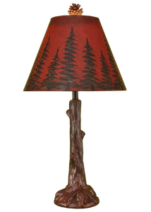 Burnt Red Tree Trunk Table Lamp