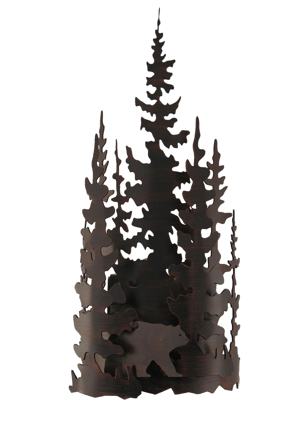 Iron Bear and Tree Wall Sconce