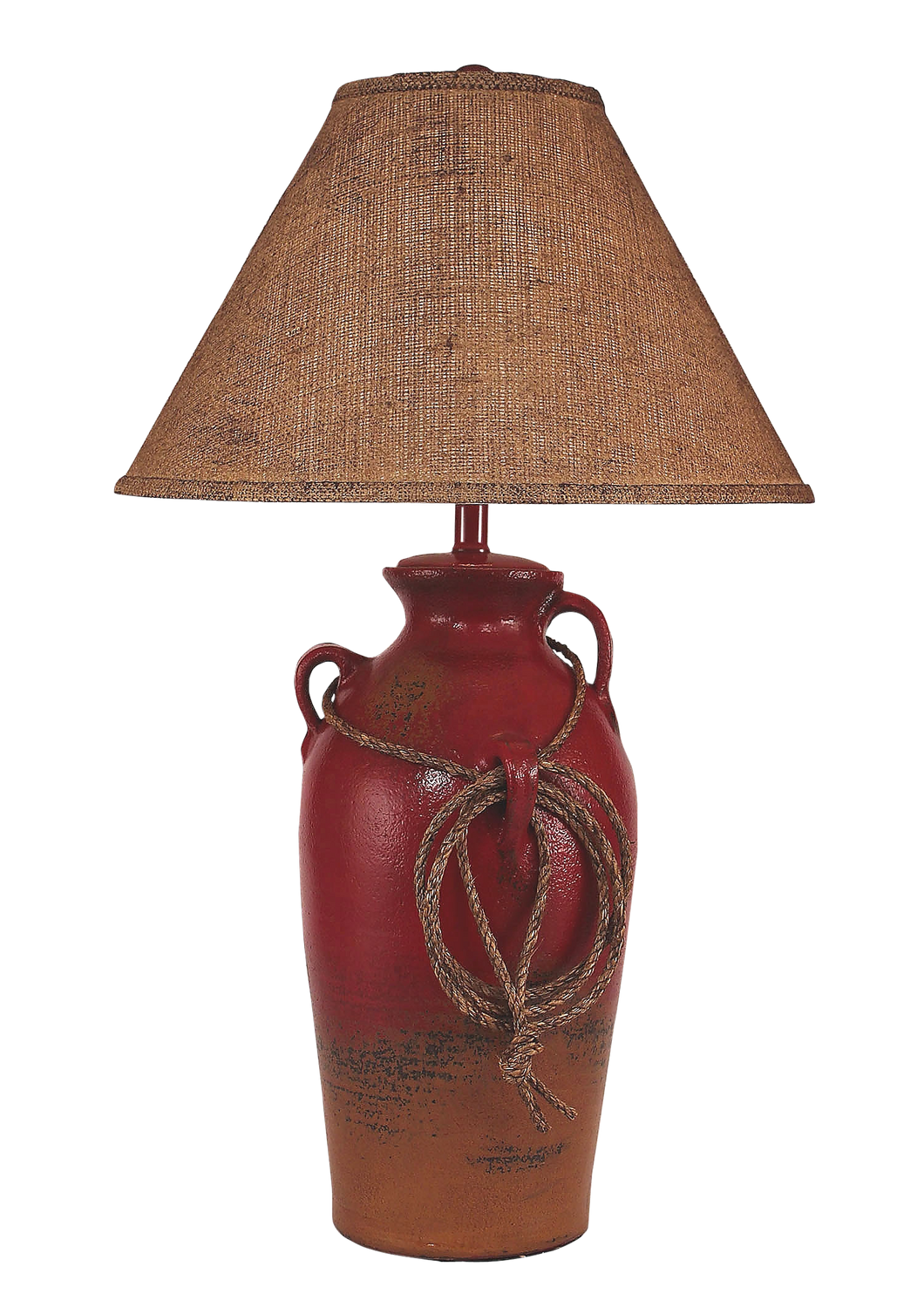 Firebrick 3 Handled Table Lamp w/ Lasso