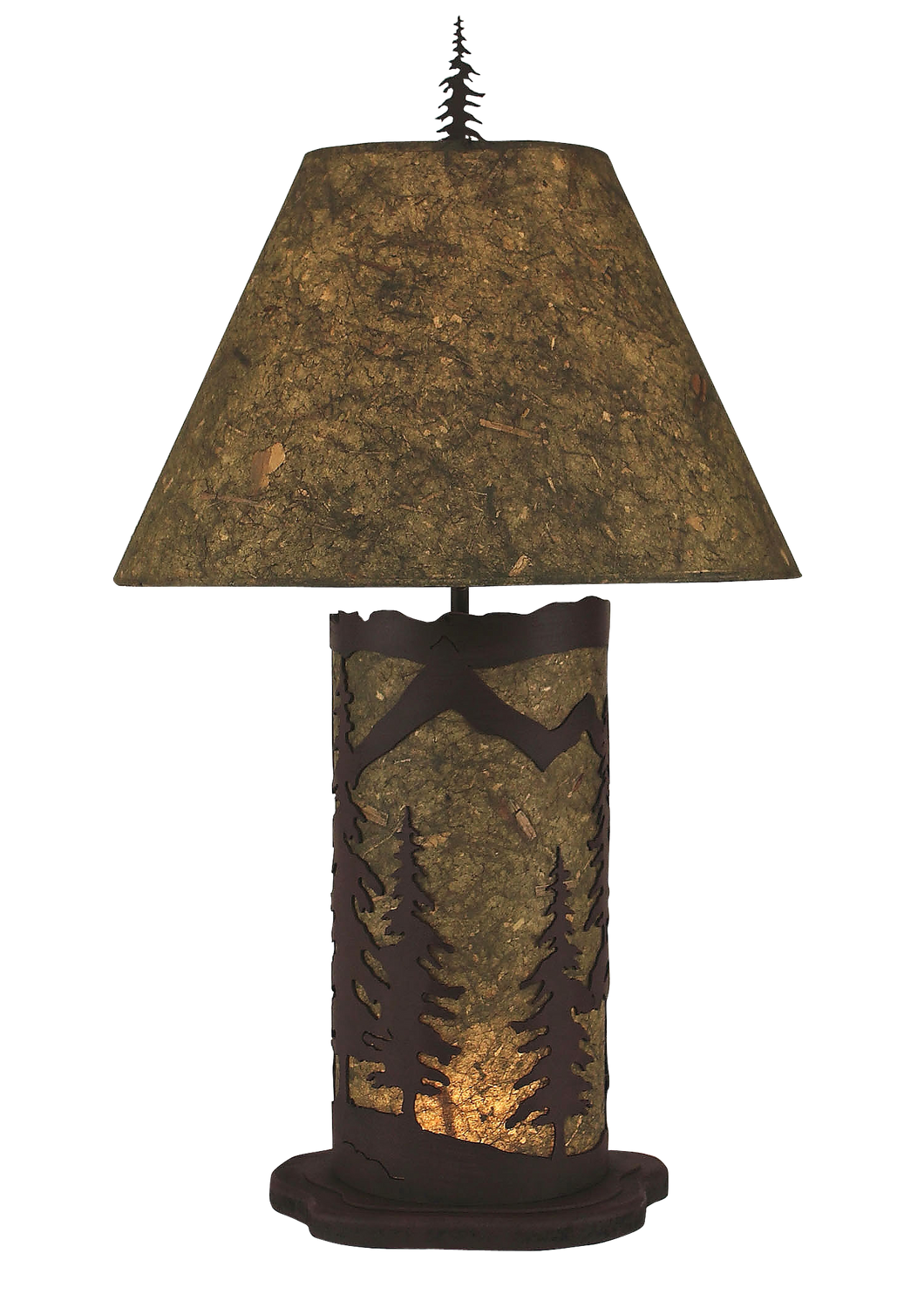 Forest Small Mountain Scene Table Lamp w/ Night Light