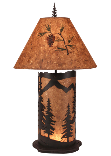 Kodiak Large Mountain Scene Table Lamp w/ Night Light