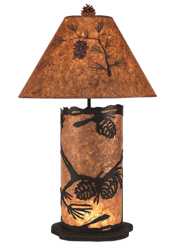 Kodiak Large Pine Cone Scene Table Lamp w/ Night Light