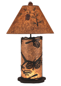 Kodiak Large Pine Cone Scene Table Lamp w/ Night Light