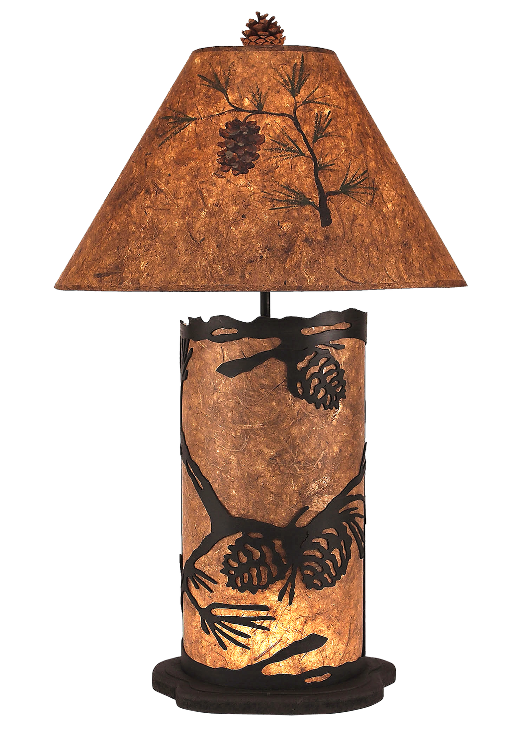 Kodiak Large Pine Cone Scene Table Lamp w/ Night Light