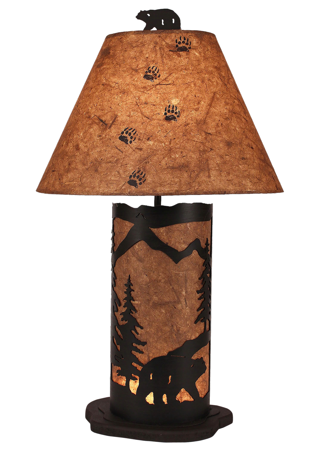Kodiak Small Bear Scene Table Lamp w/ Night Light