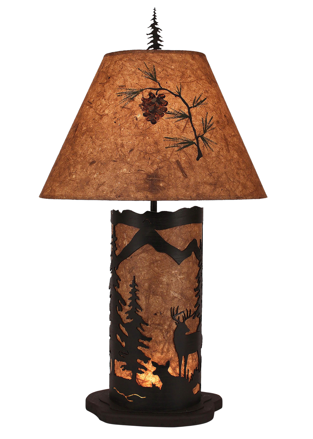 Kodiak Small Deer Scene Table Lamp w/ Night Light