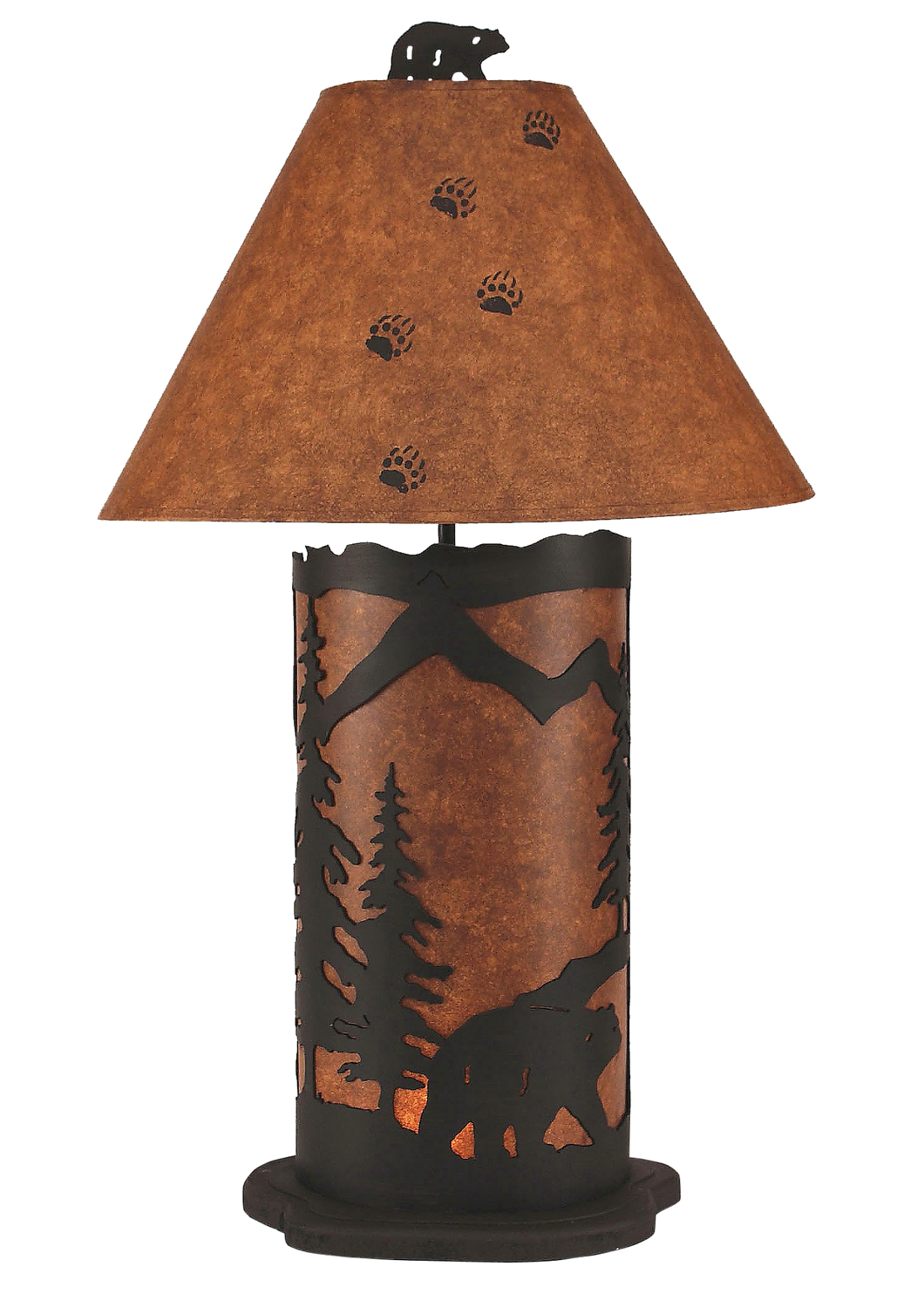 Kodiak Large Bear Scene Table Lamp w/ Night Light