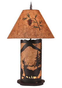Kodiak Large Elk Scene Table Lamp w/ Night Light