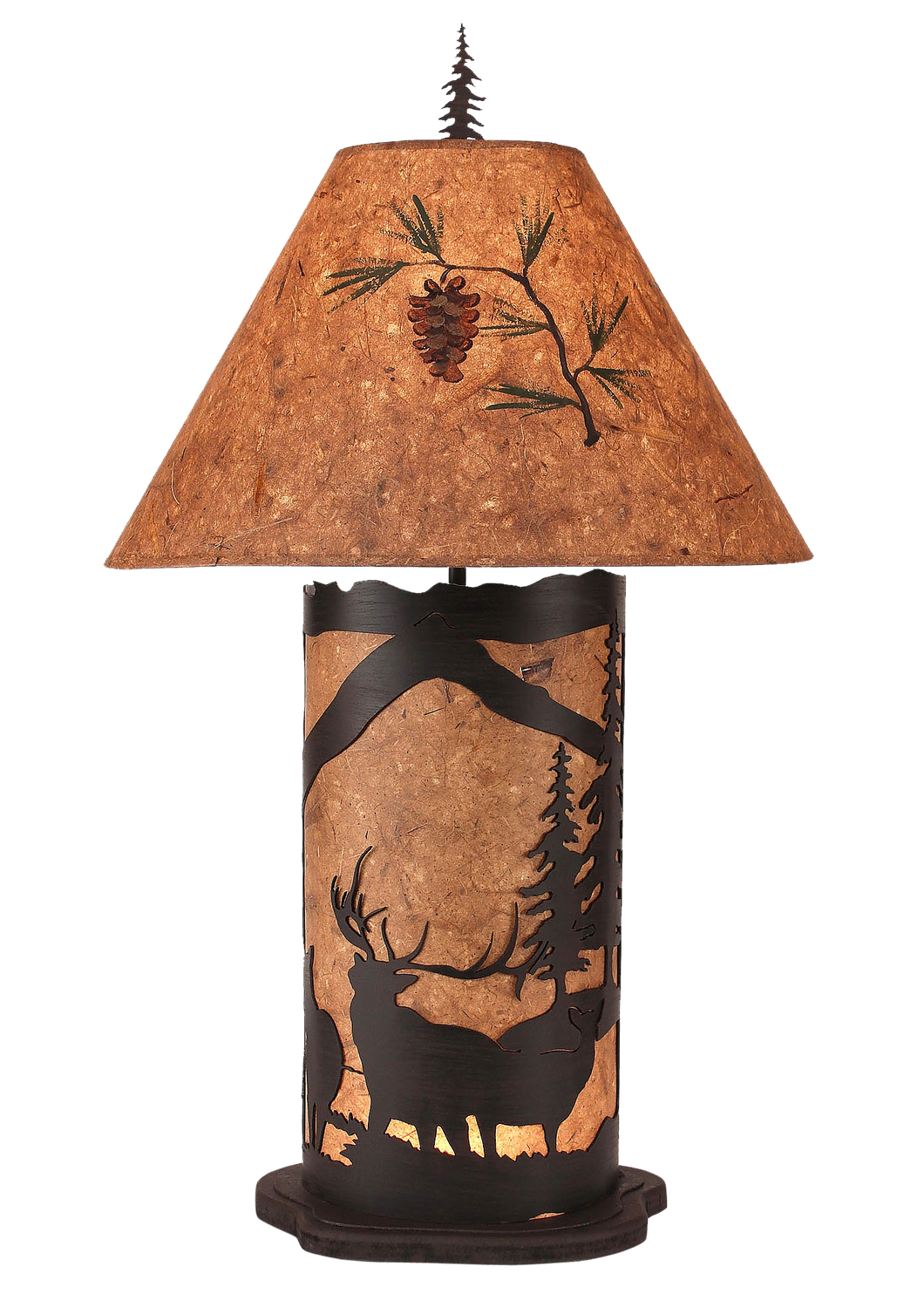 Kodiak Large Elk Scene Table Lamp w/ Night Light