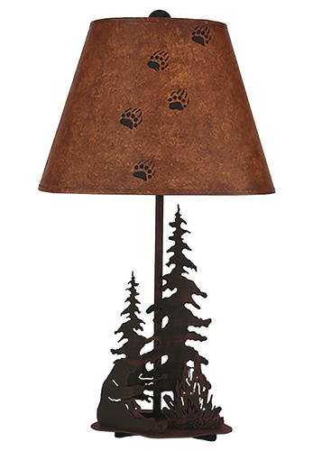Burnt Sienna Small Bear Roasting Marshmallow Accent Lamp w/ Night Light