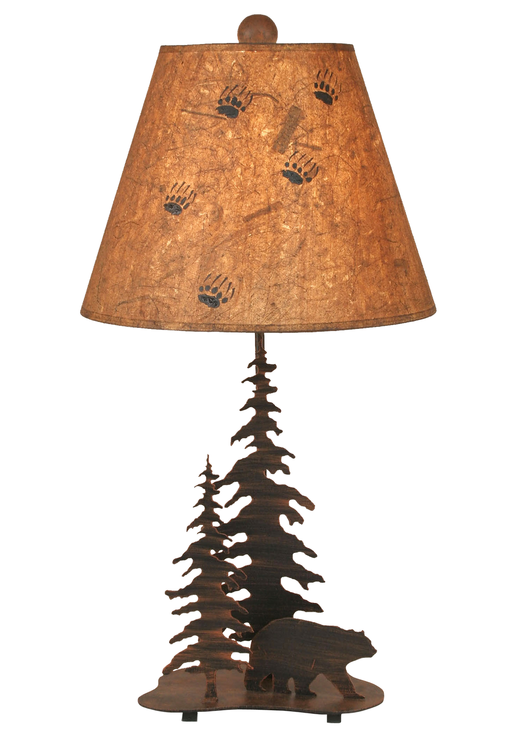 Burnt Sienna 2 Tree and Bear Accent Lamp