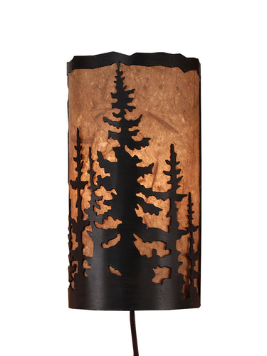 Feather Tree Scene Panel Sconce