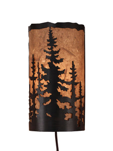 Feather Tree Scene Panel Sconce