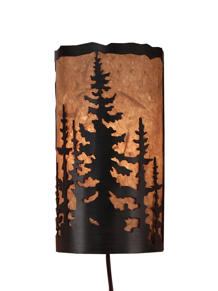 Feather Tree Scene Panel Sconce