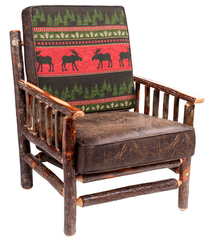 Flat Arm Hickory Lounge Chair