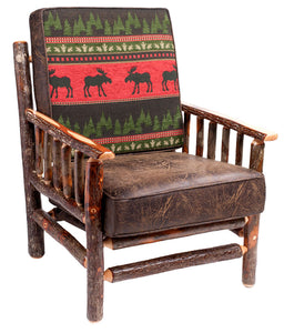Flat Arm Hickory Lounge Chair