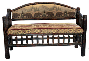 Hickory Curved Back Bed Bench