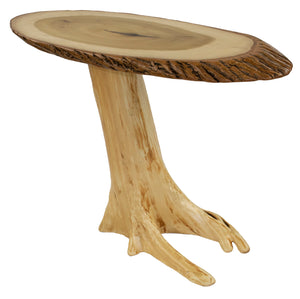 Tulip Poplar Sofa Table with Cedar Stump