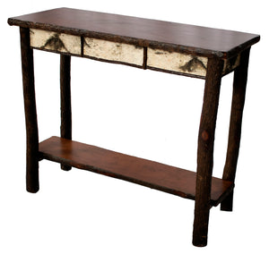 Small Cherry Hall Table with Birch Bark Skirt